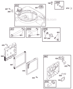 Page F Diagram and Parts List for 12C800  Briggs and Stratton Engine